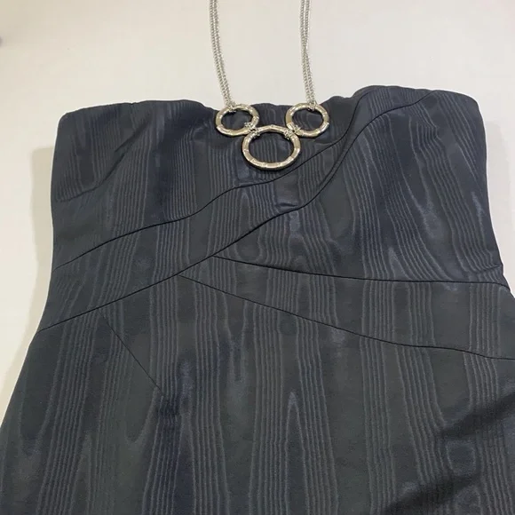 Gianni Bini Black Moire Halter/Strapless  Dress - Picture 3 of 9